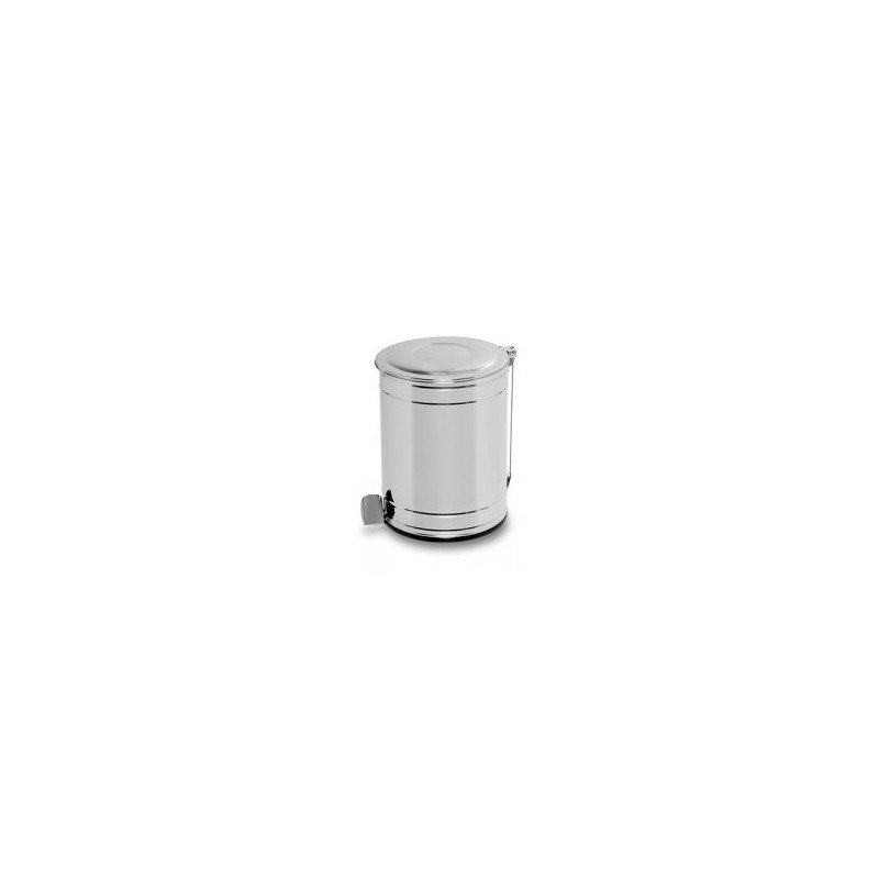 Balde com pedal aço inox brilhante