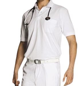 Camisa polo branca tecido piquet